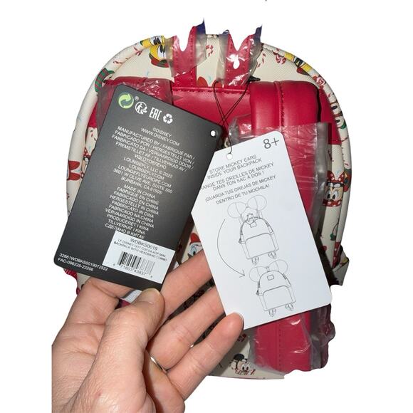 Disney Loungefly Christmas Mickey Minnie Mouse Mini Backpack & Ears Holiday Set main image 14